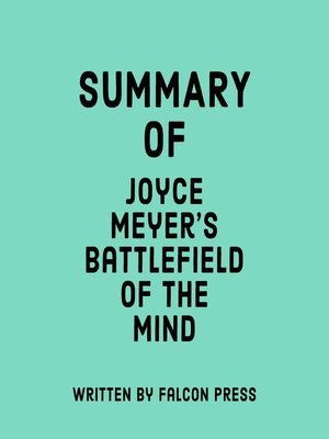 cover image of Summary of Joyce Meyer's Battlefield of the Mind